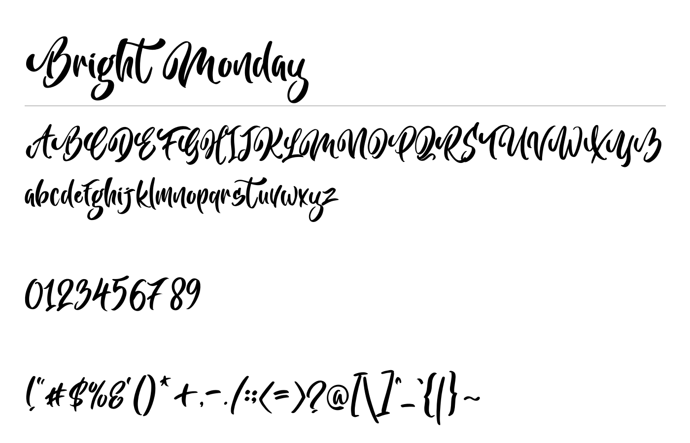 Bright Monday Font preview
