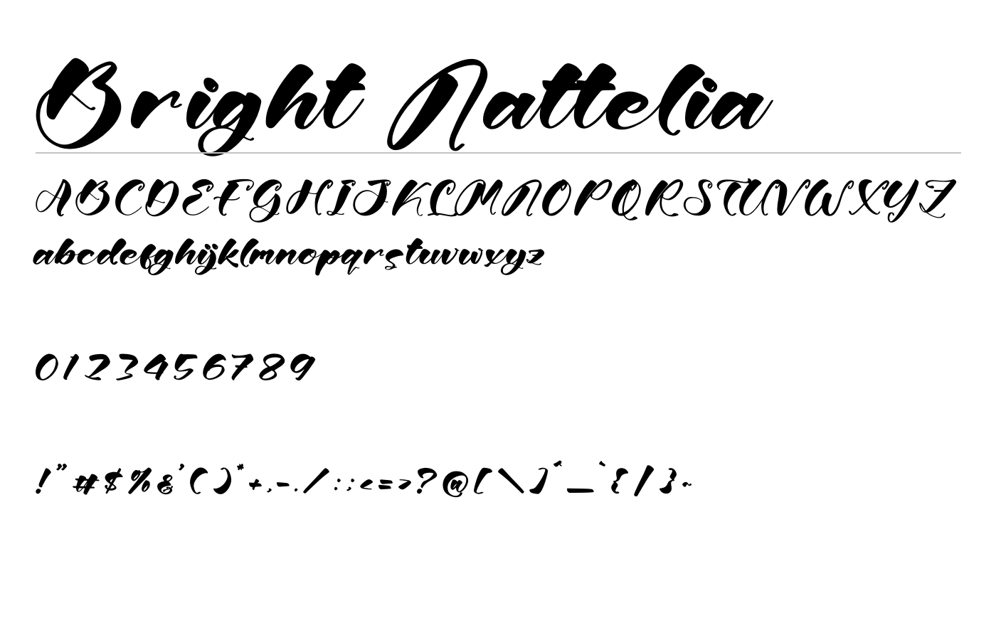 Bright Nattelia Font preview