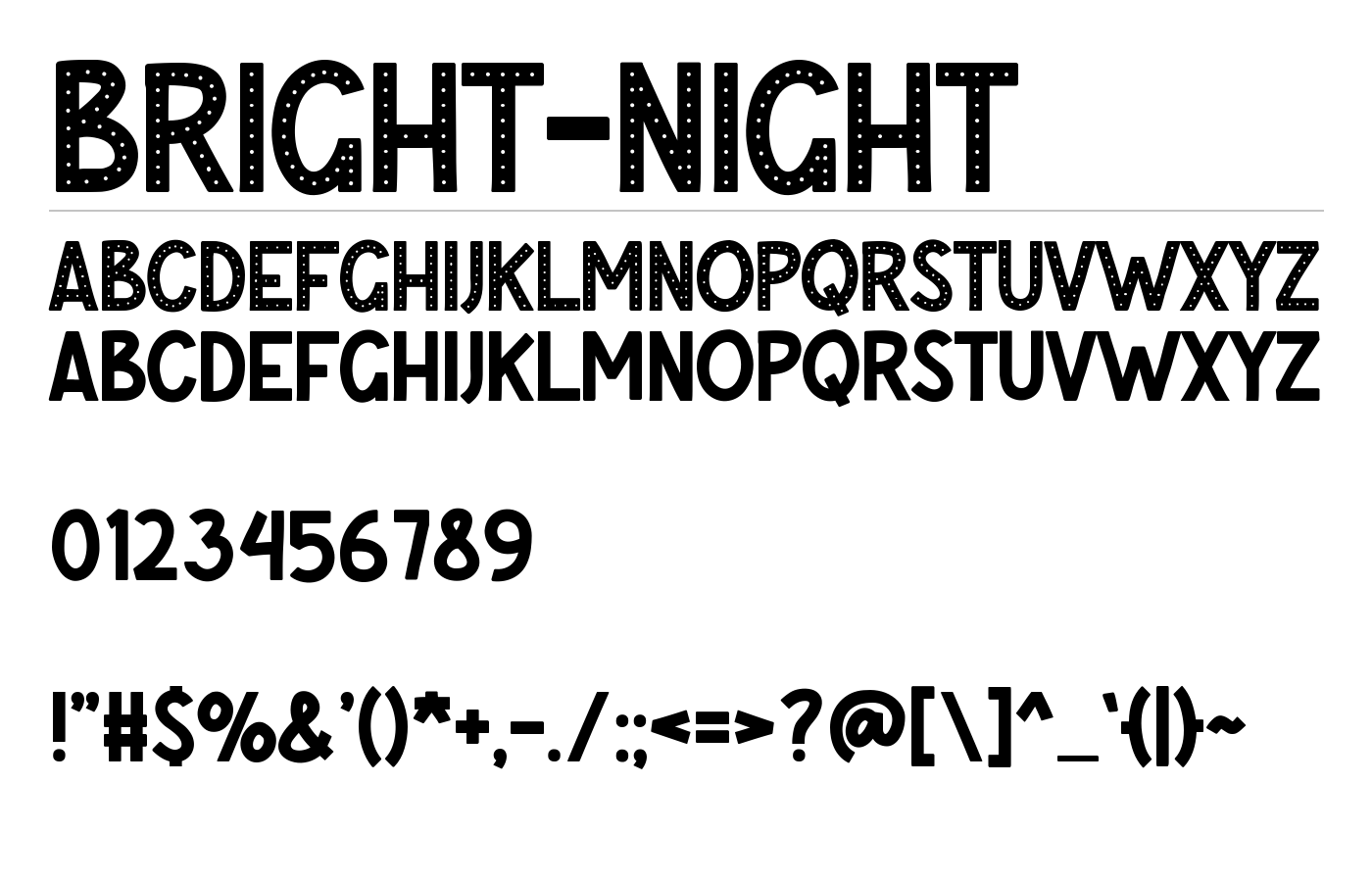 BRIGHT-NIGHT Font preview
