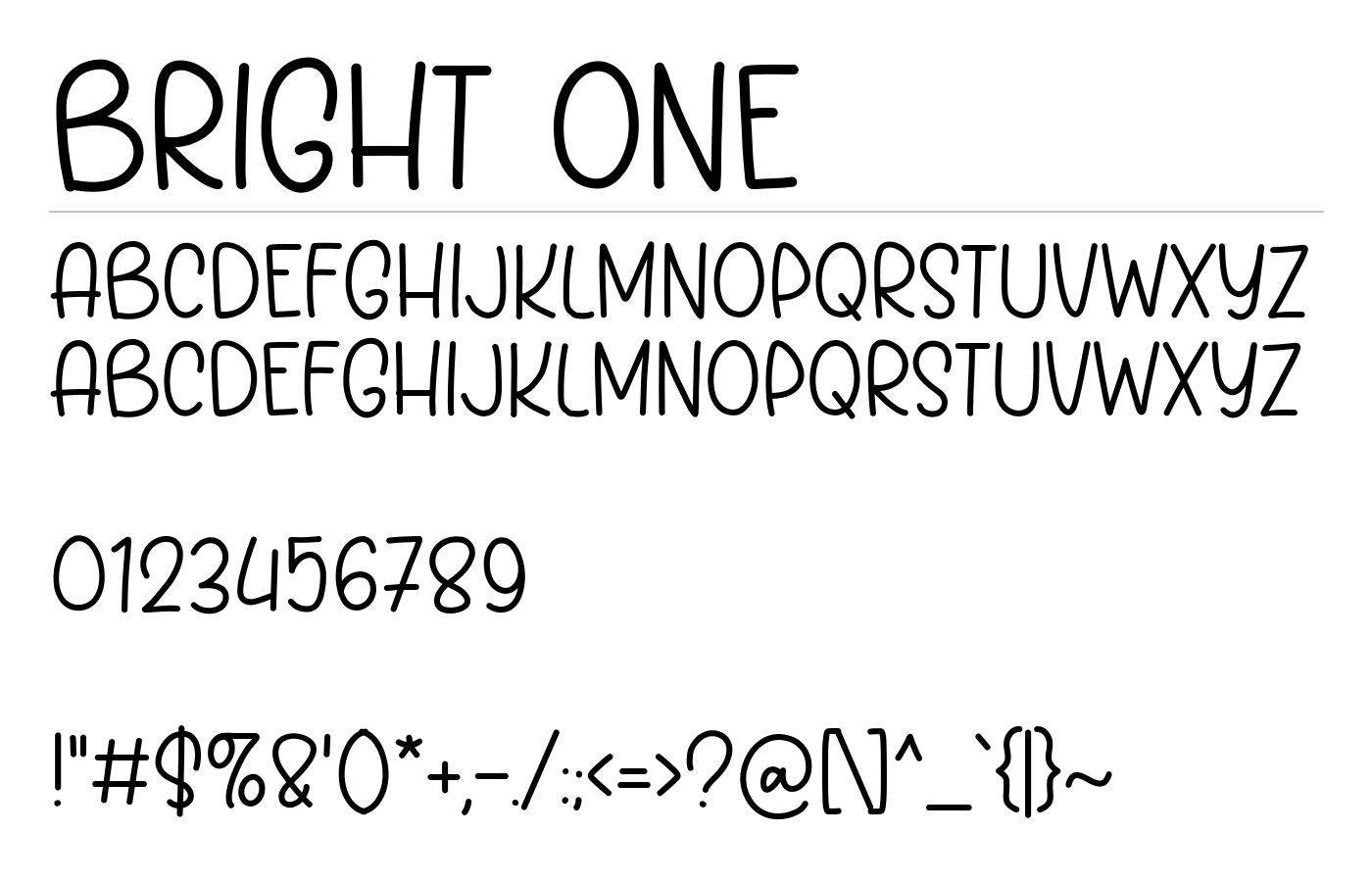 Bright One Font preview