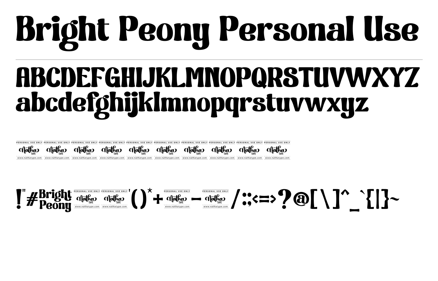 Bright Peony Personal Use Font preview