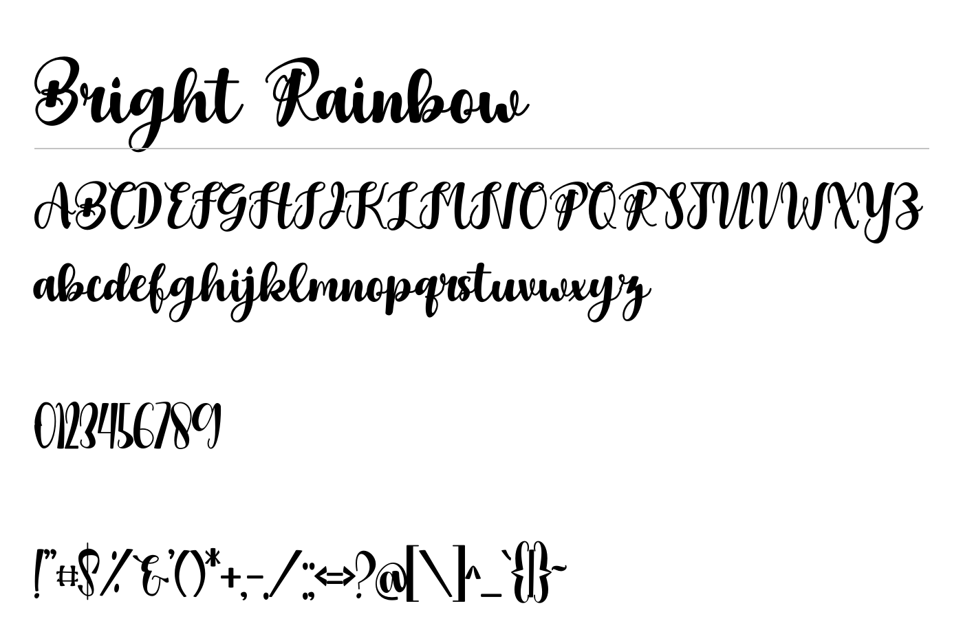 Bright Rainbow Font preview