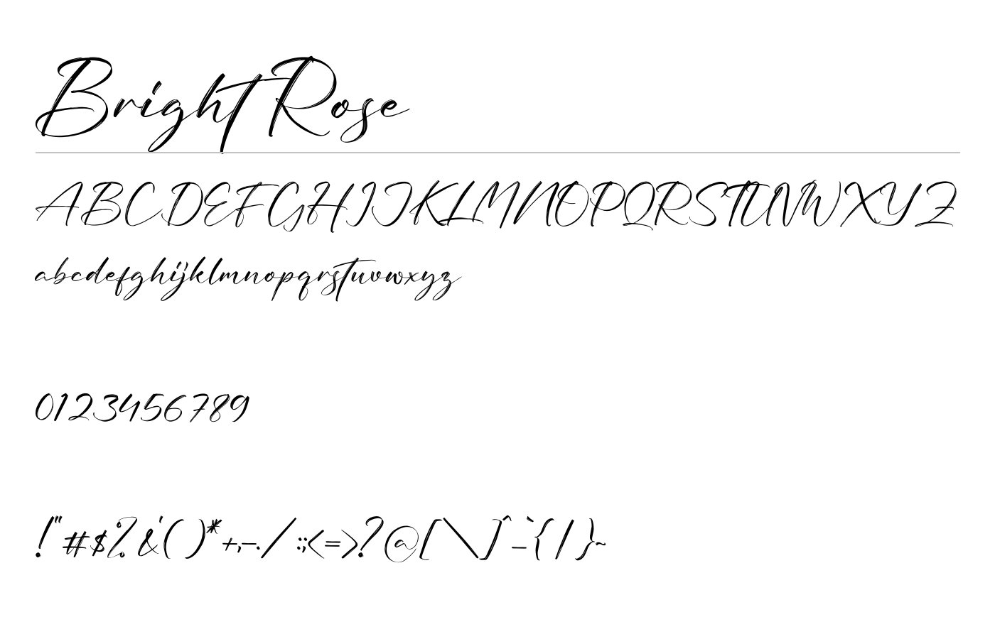 Bright Rose Font preview