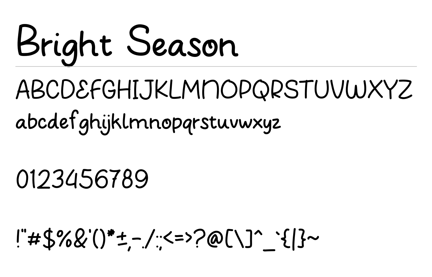 Bright Season Font preview