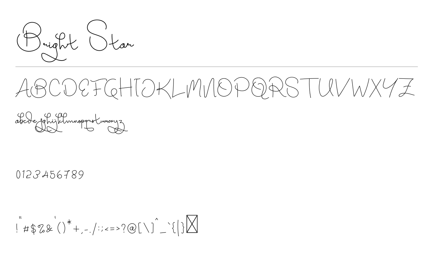 Bright Star Font preview