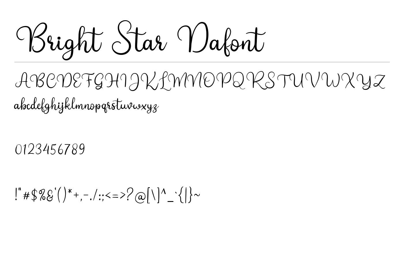 Bright Star Dafont preview