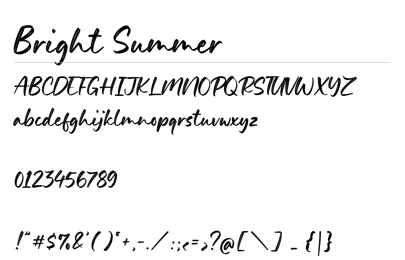 Bright Summer Font preview