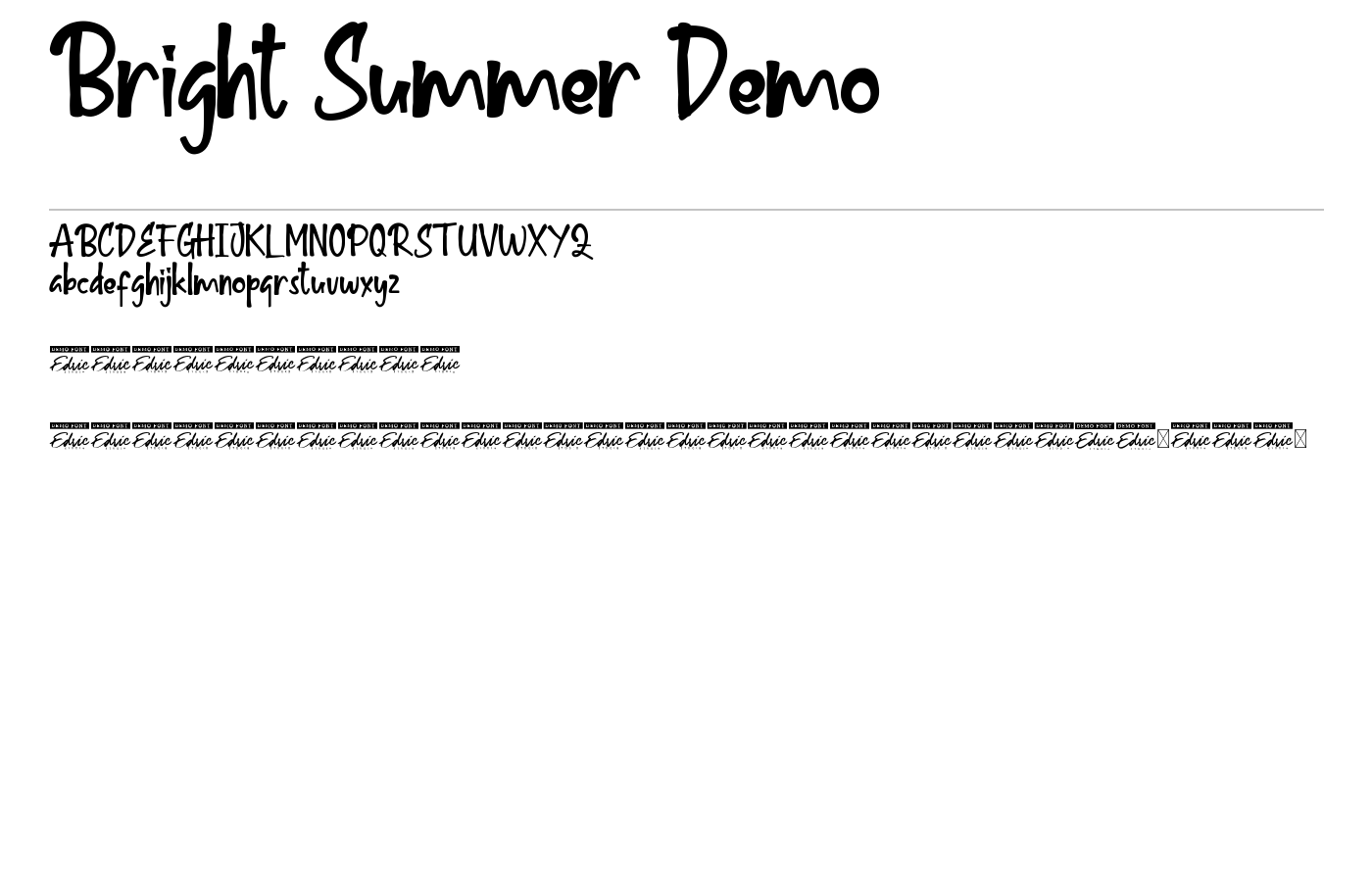 Bright Summer Demo Font preview