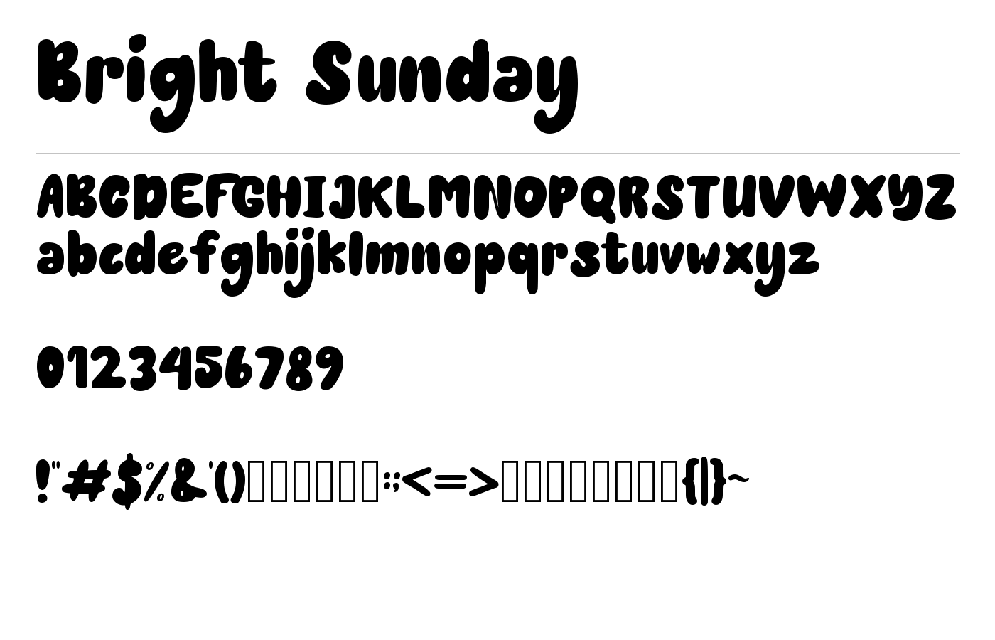 Bright Sunday Font preview