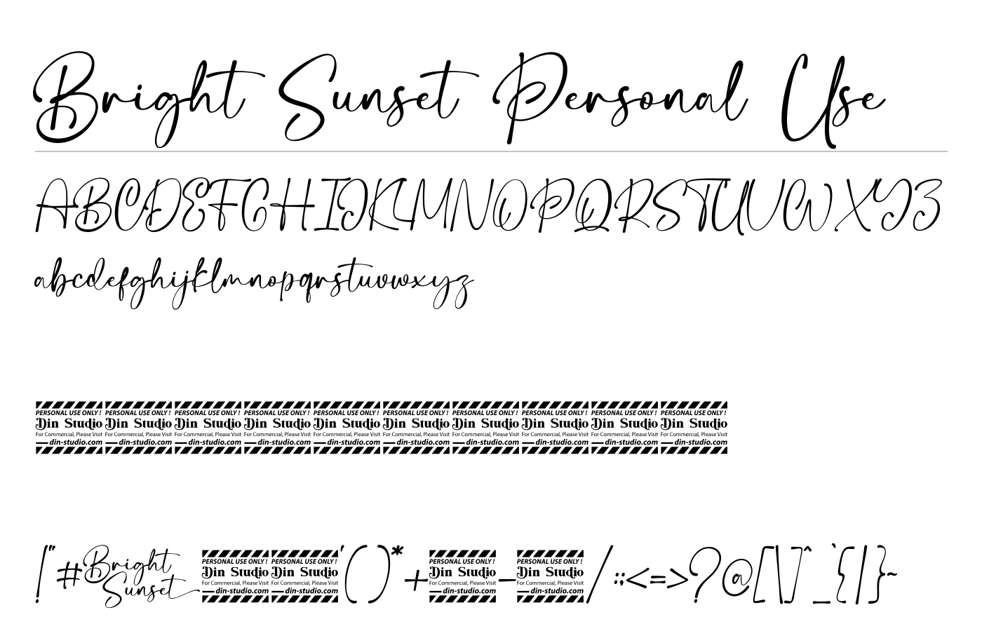 Bright Sunset Personal Use Font preview