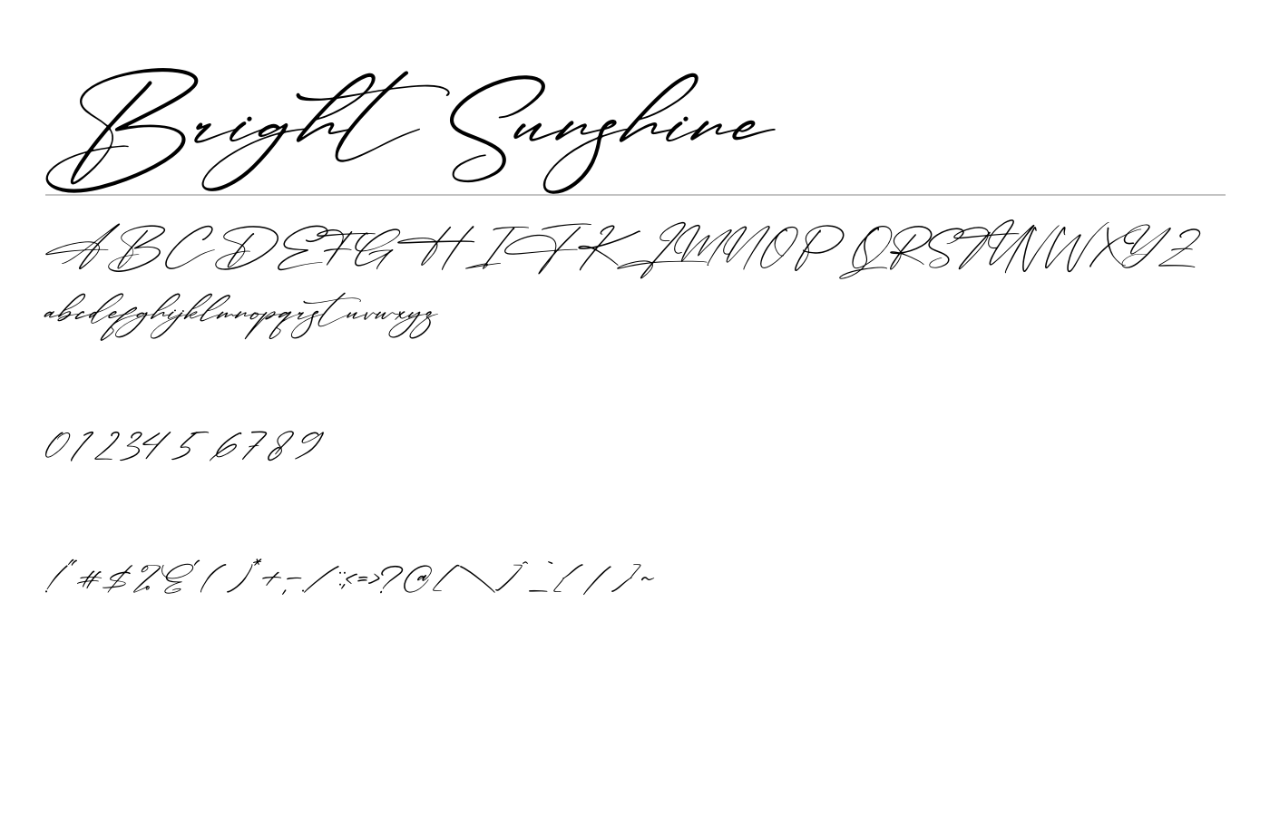 Bright Sunshine Font preview