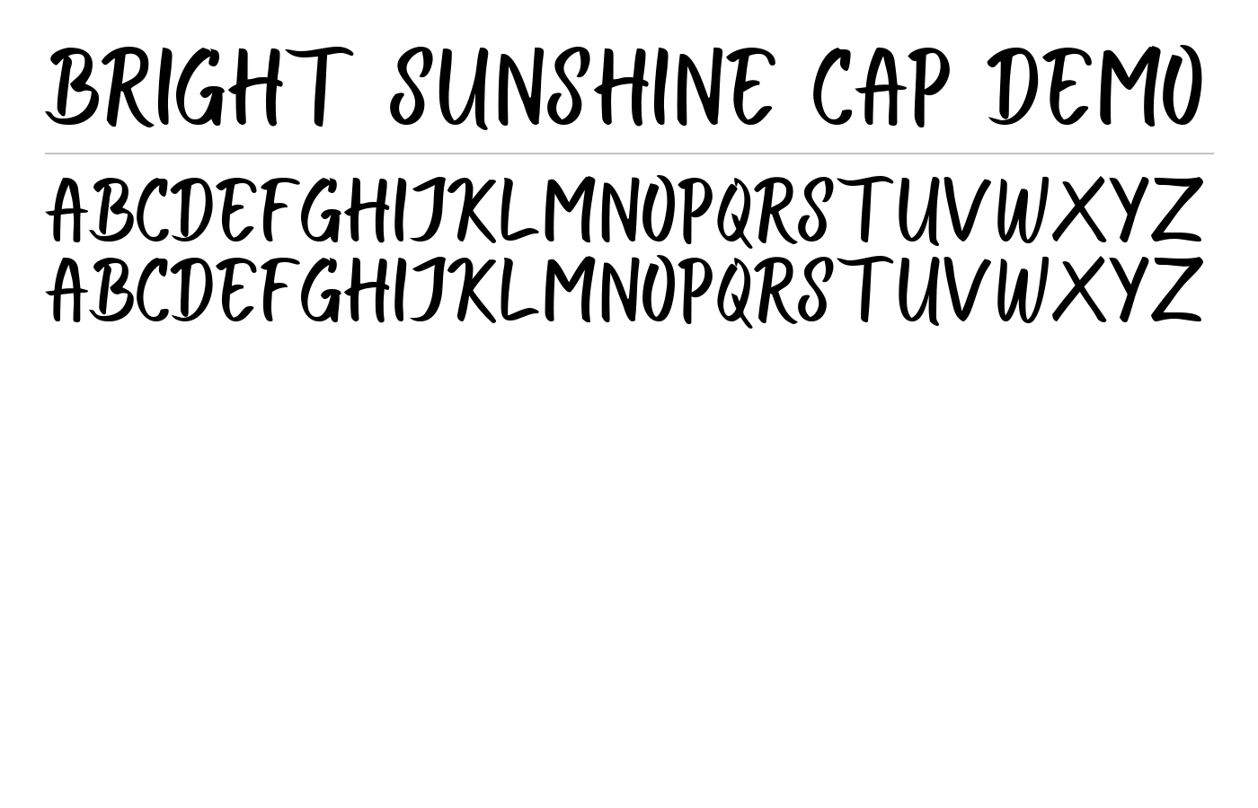 Bright Sunshine Cap Demo Font preview
