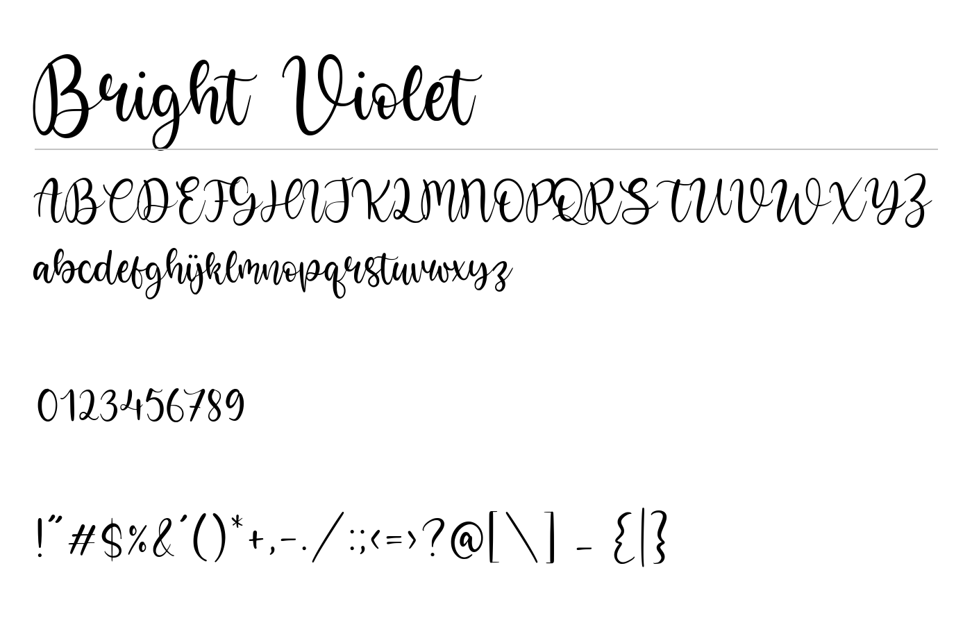 Bright Violet Font preview