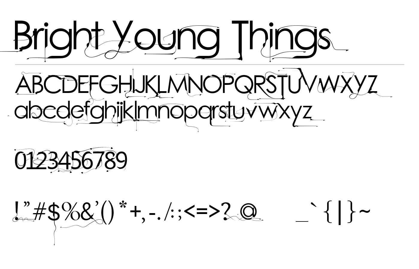 Bright Young Things Font preview