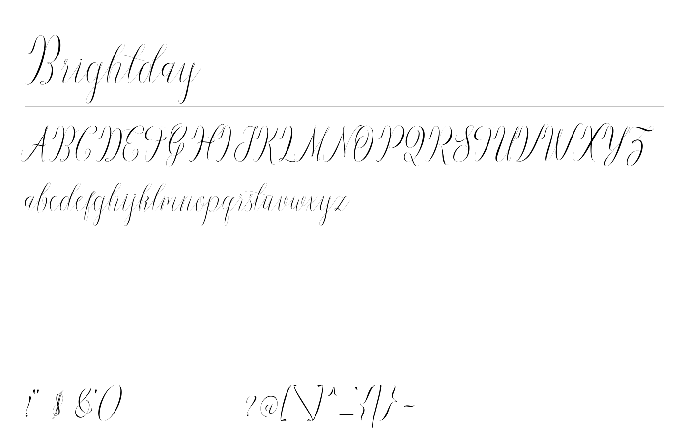 Brightday Font preview