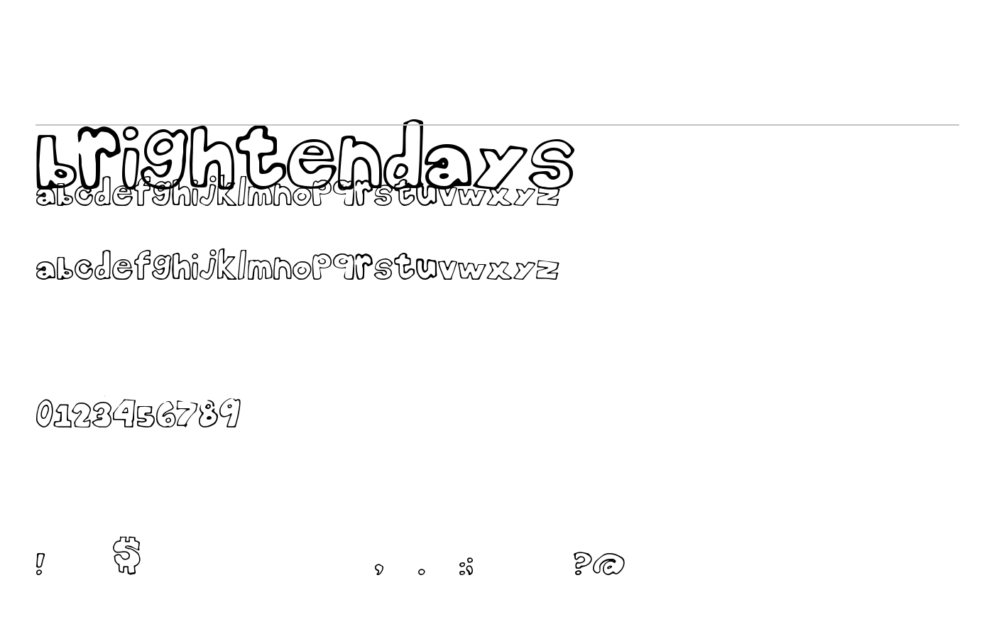 BrightenDays Font preview