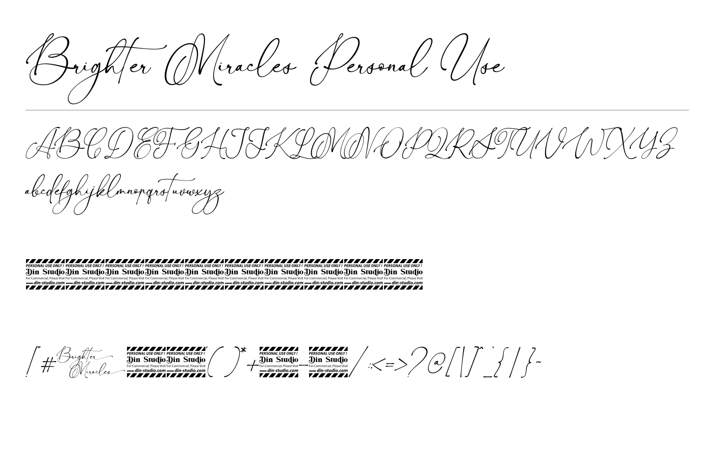Brighter Miracles Personal Use Font preview