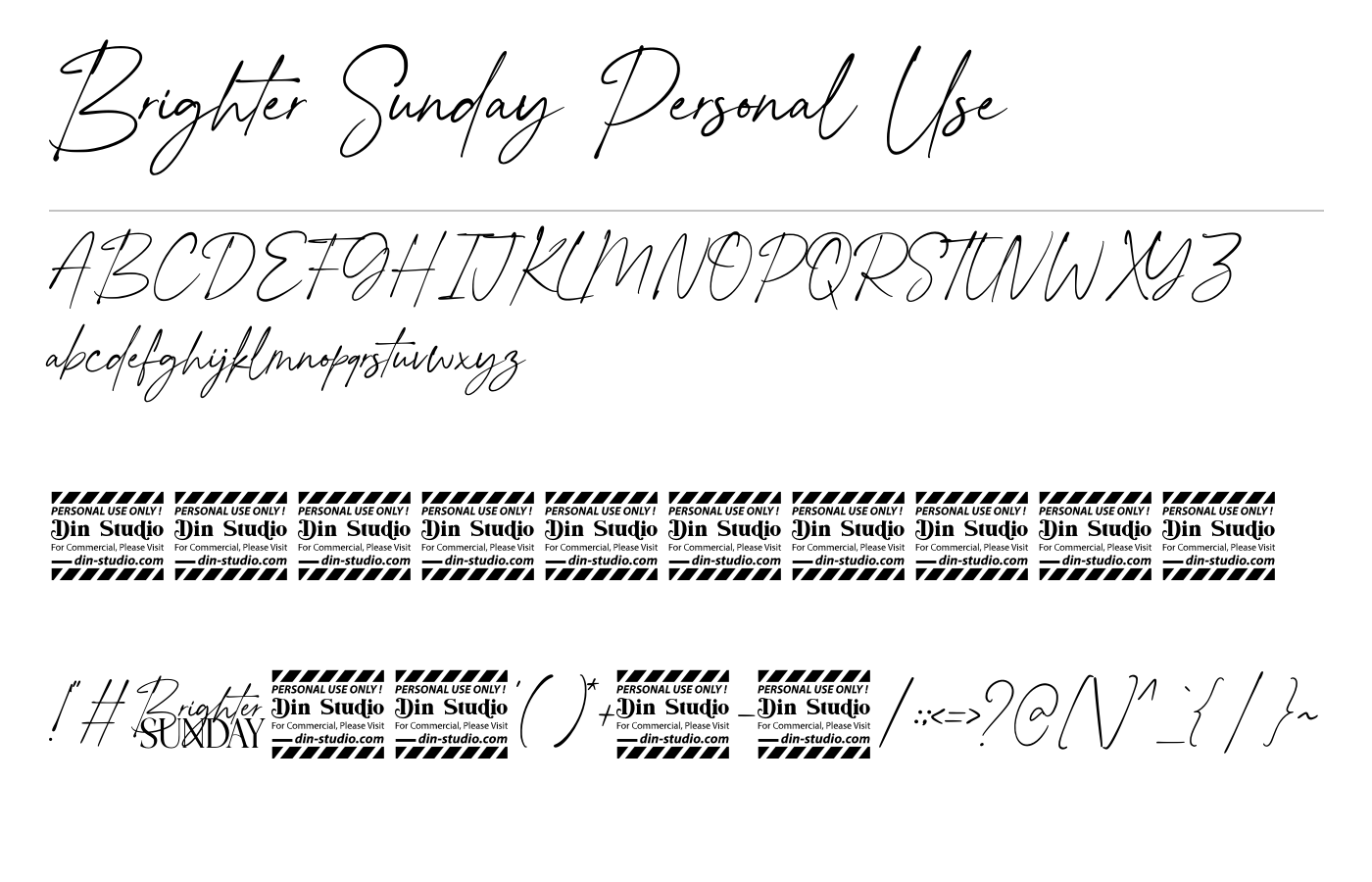 Brighter Sunday Personal Use Font preview