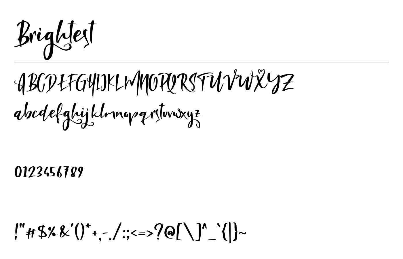Brightest Font preview