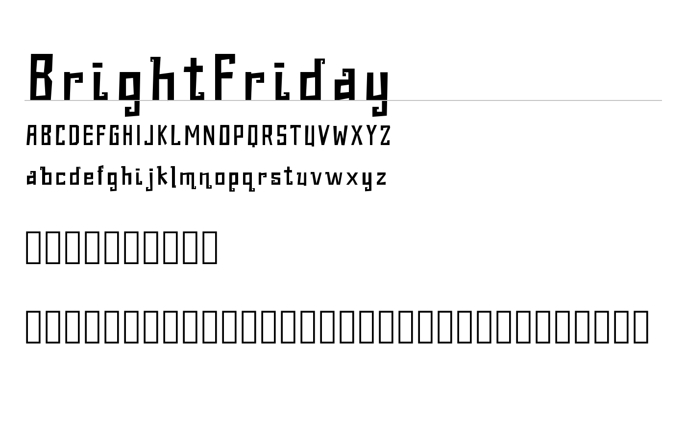 BrightFriday Font preview