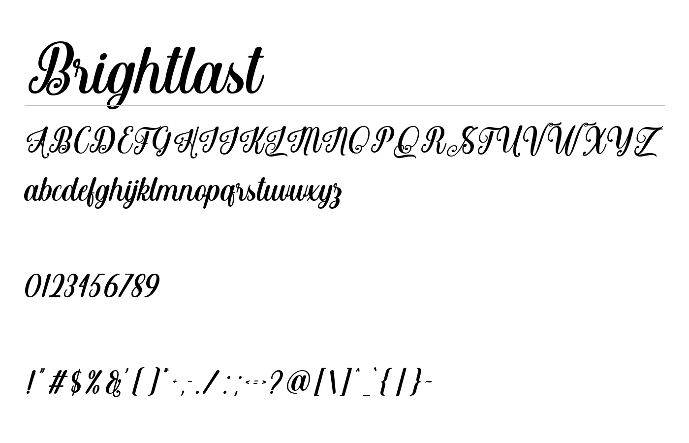 Brightlast Font preview