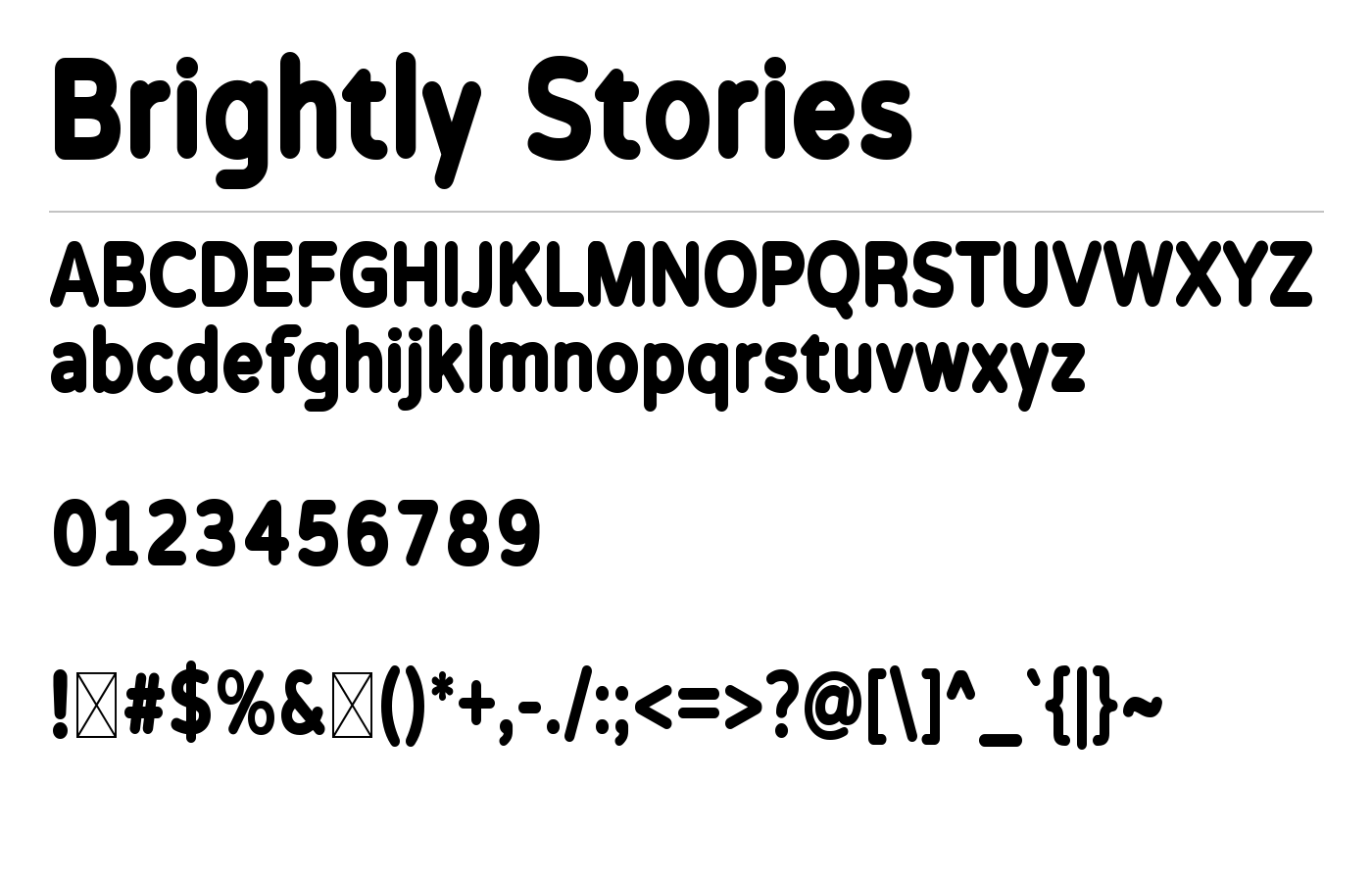 Brightly Stories Font preview