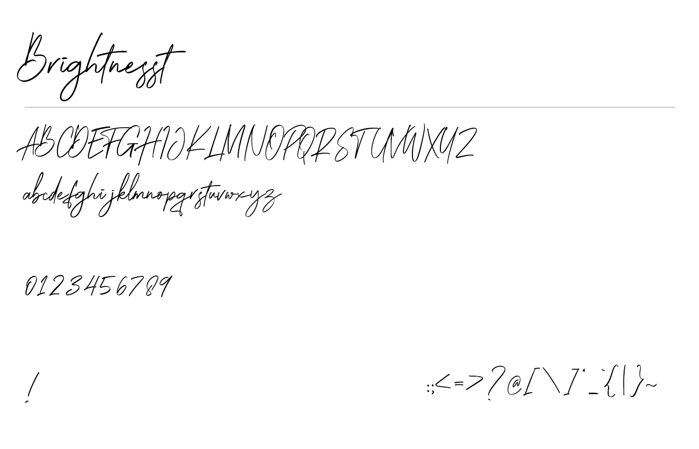 Brightness Font preview