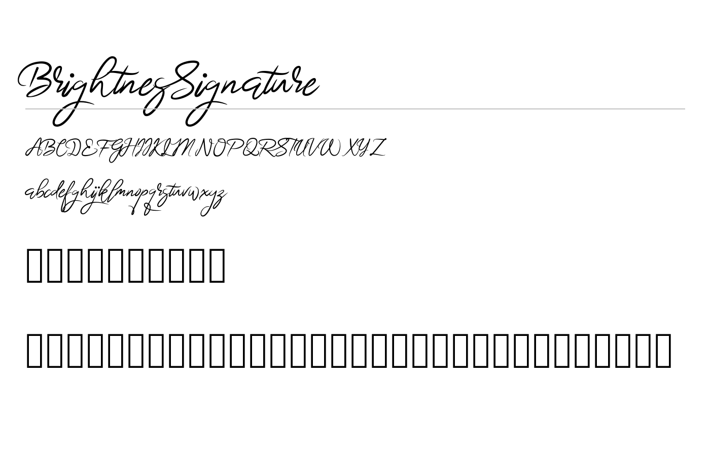 BrightnesSignature Font preview