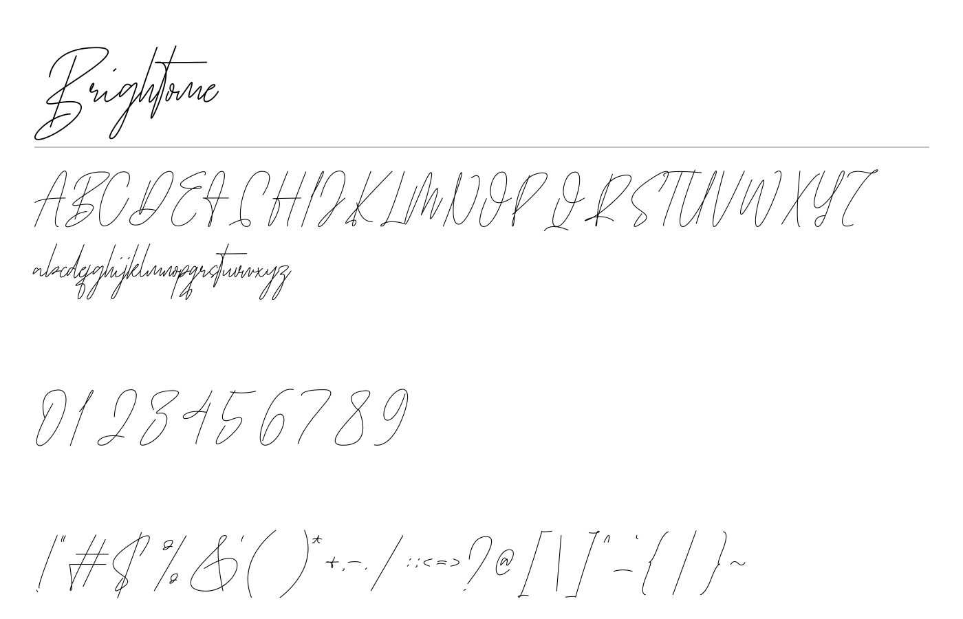 Brightome Font preview
