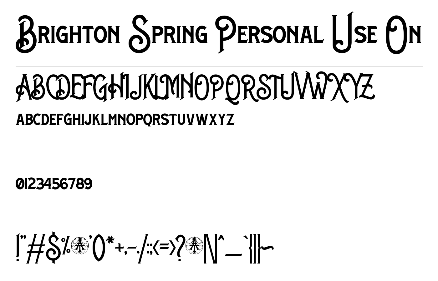 Brighton Spring Personal Use On Font preview