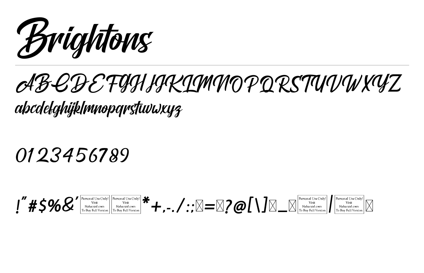 Brightons Font preview