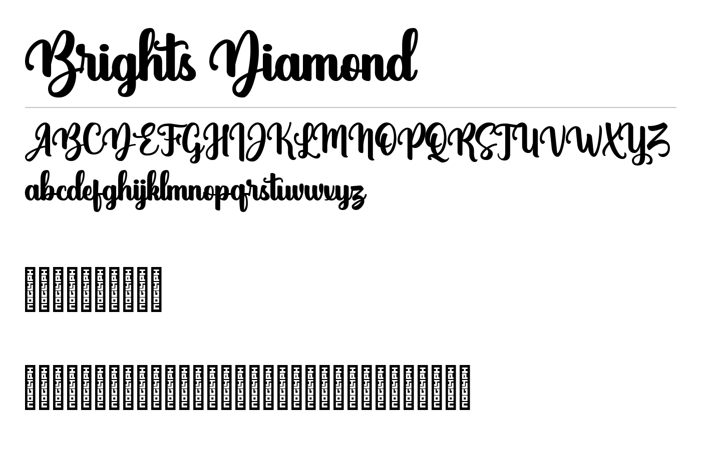 Brights Diamond Font preview