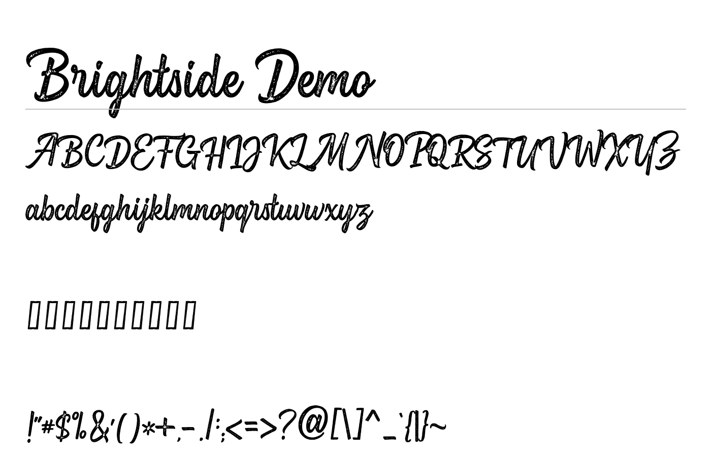 Brightside Demo Font preview