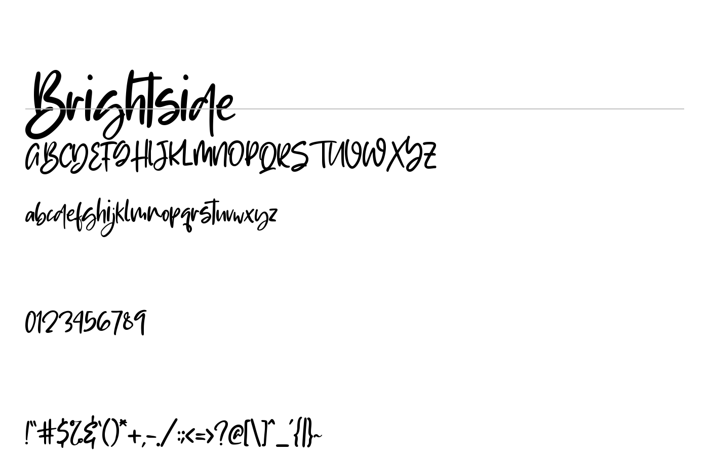 Brightside Font preview