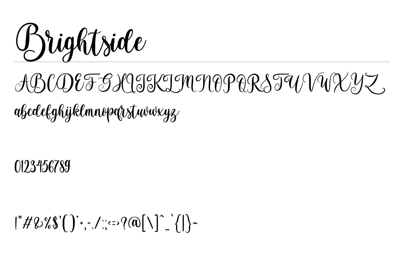 Brightside Font preview