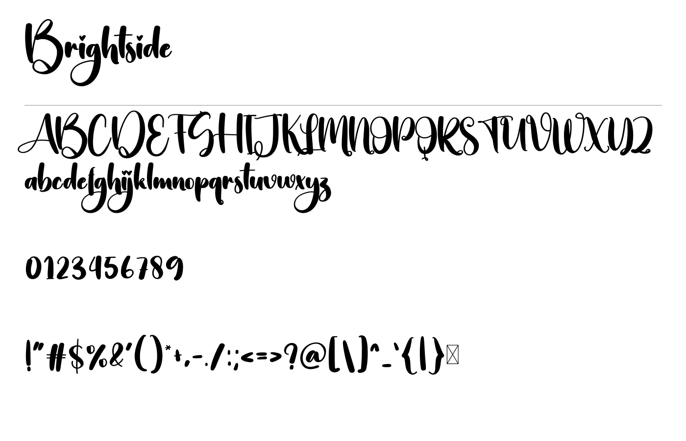 Brightside Font preview