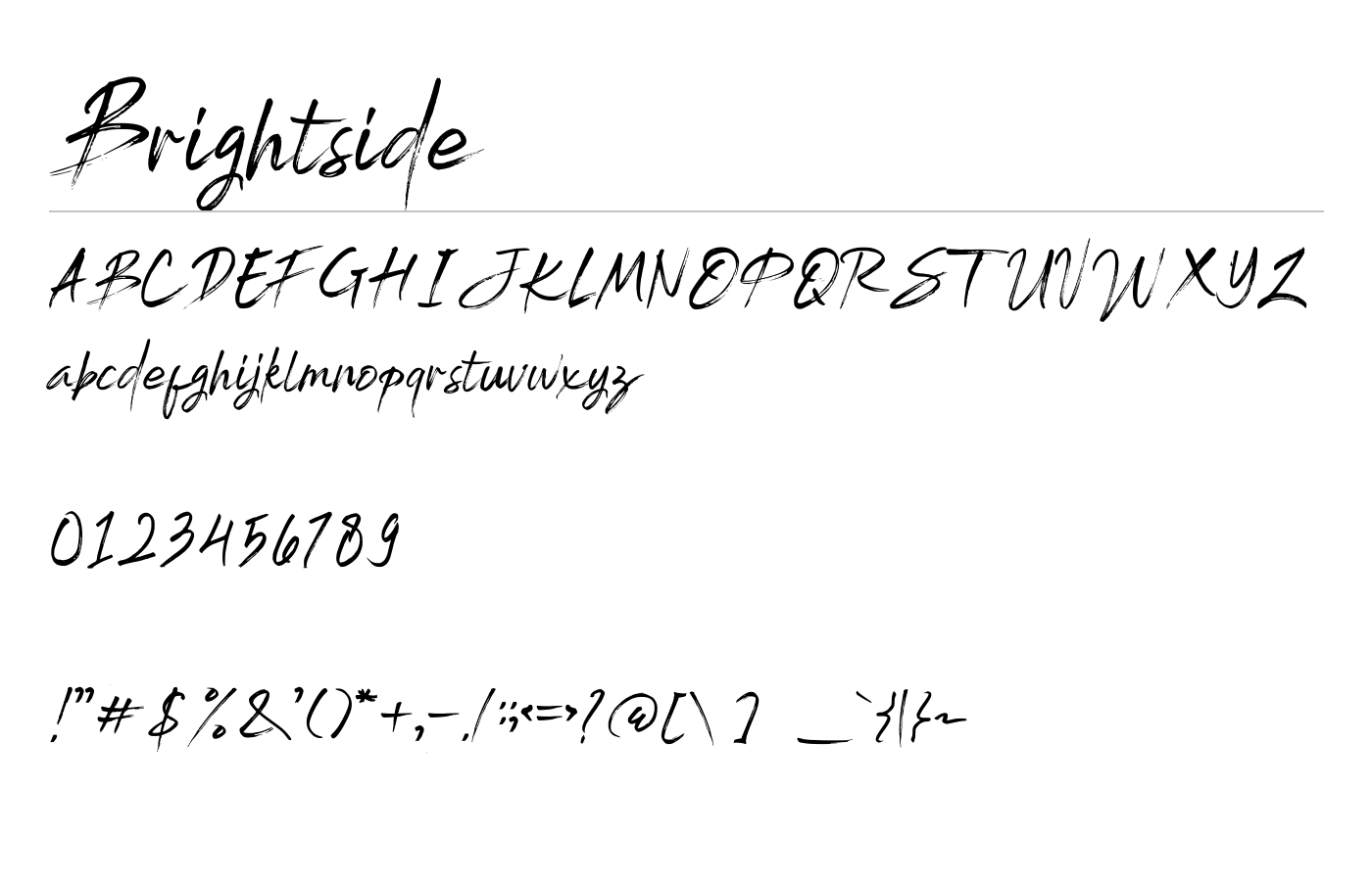 Brightside Font preview