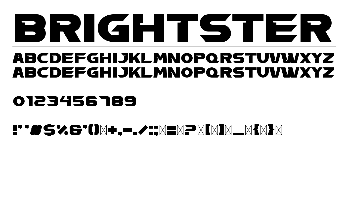 BRIGHTSTER Font preview