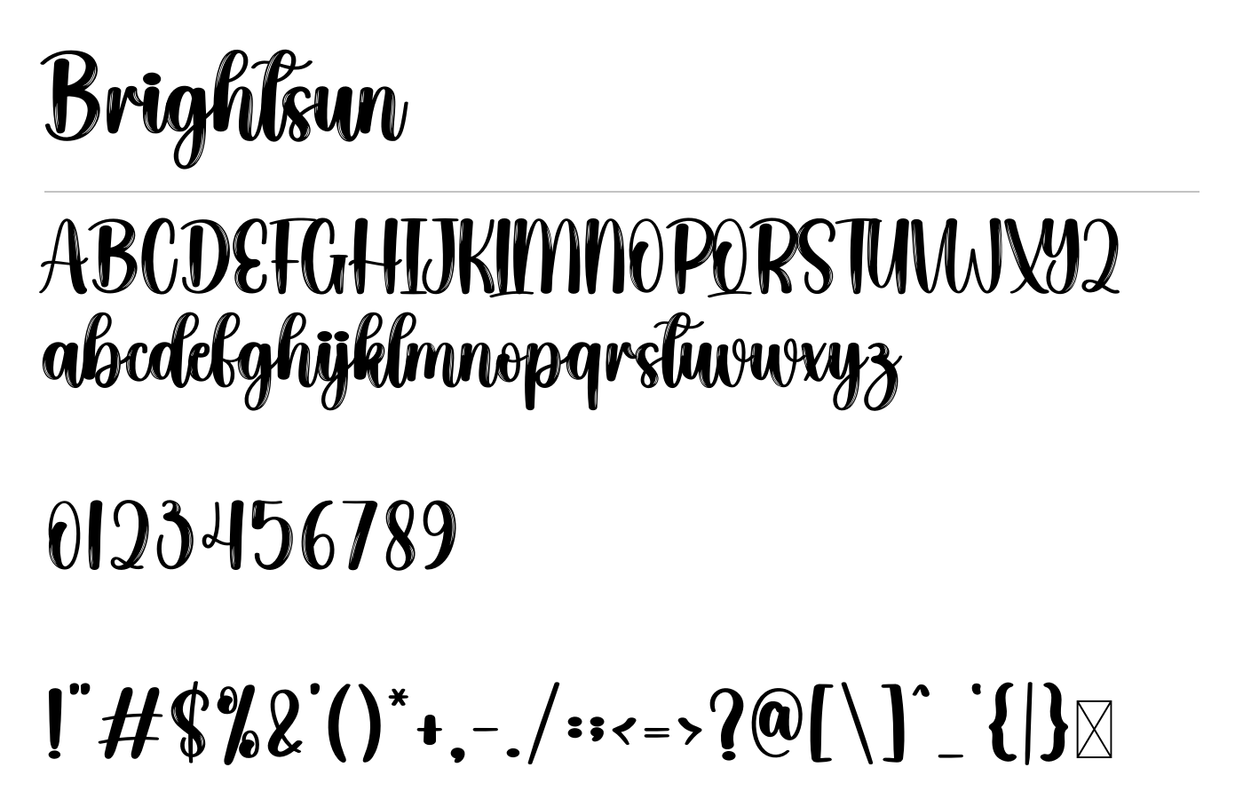 Brightsun Font preview