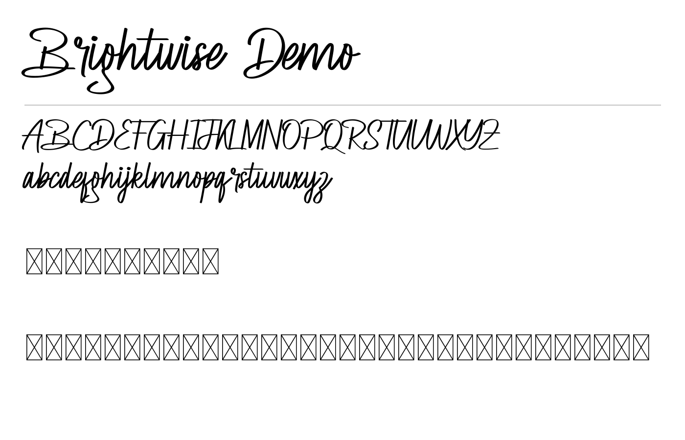 Brightwise Demo Font preview