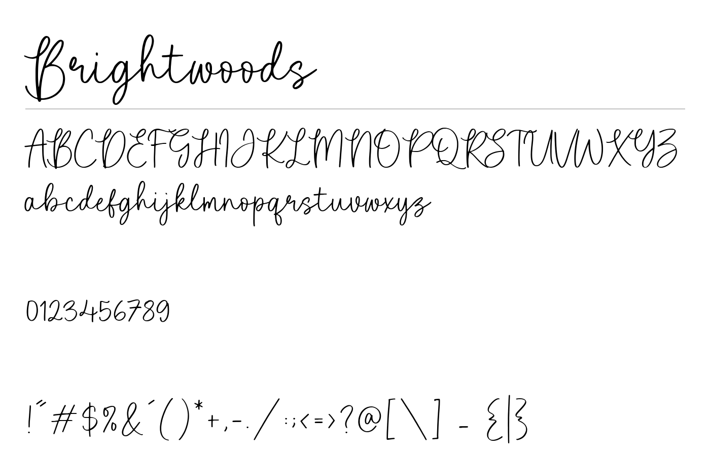 Brightwoods Font preview