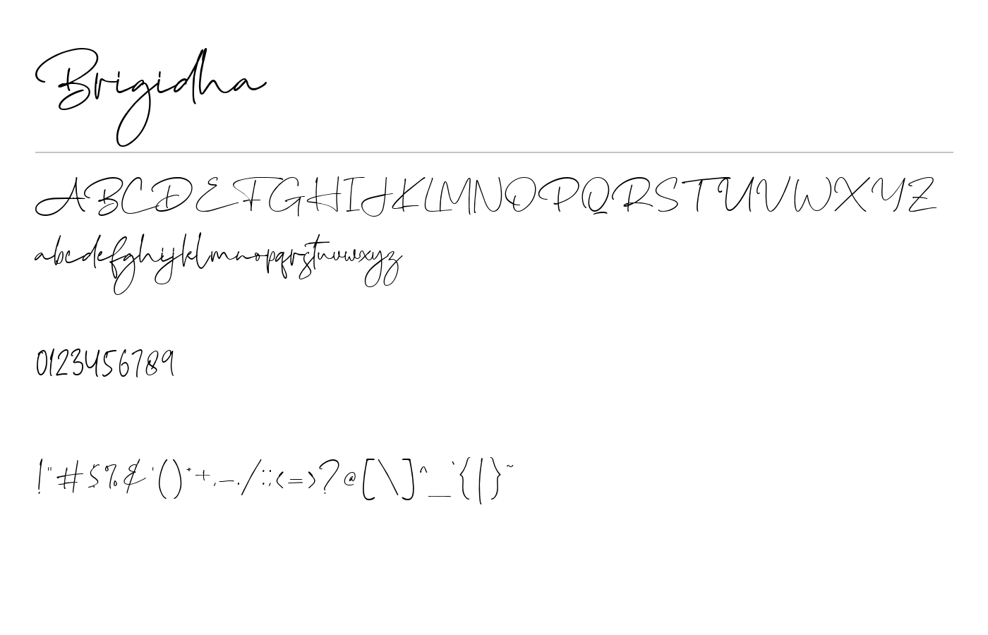Brigidha Font preview