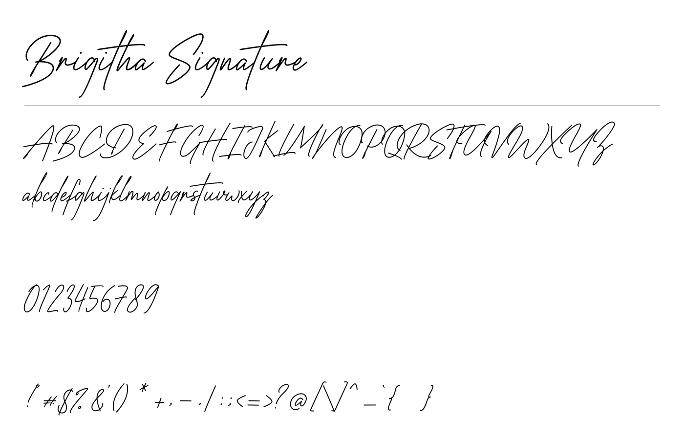 Brigitha Signature Font preview