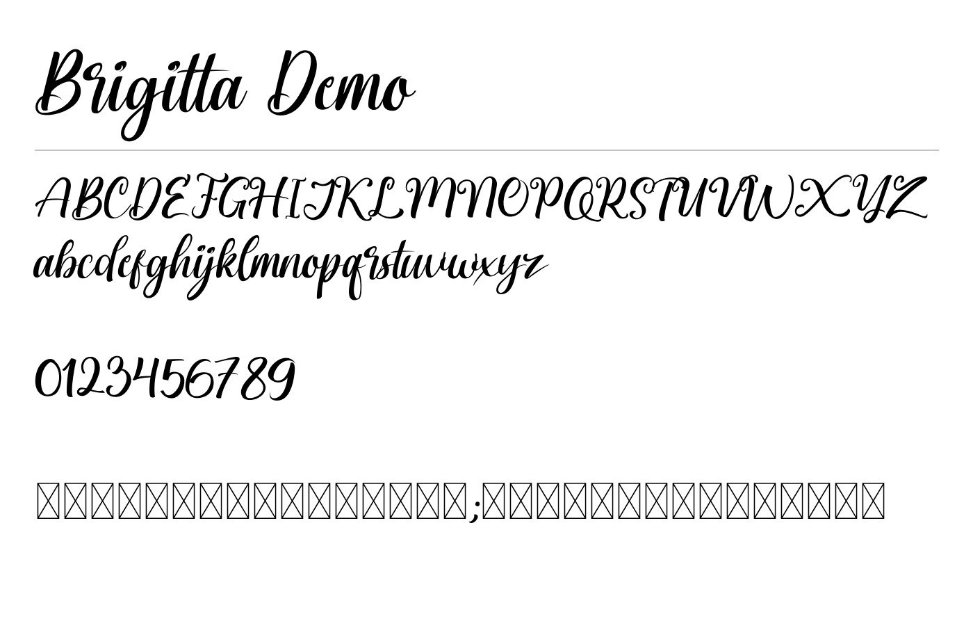 Brigitta Demo Font preview