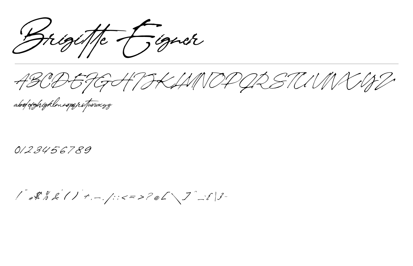 Brigitte Eigner Font preview