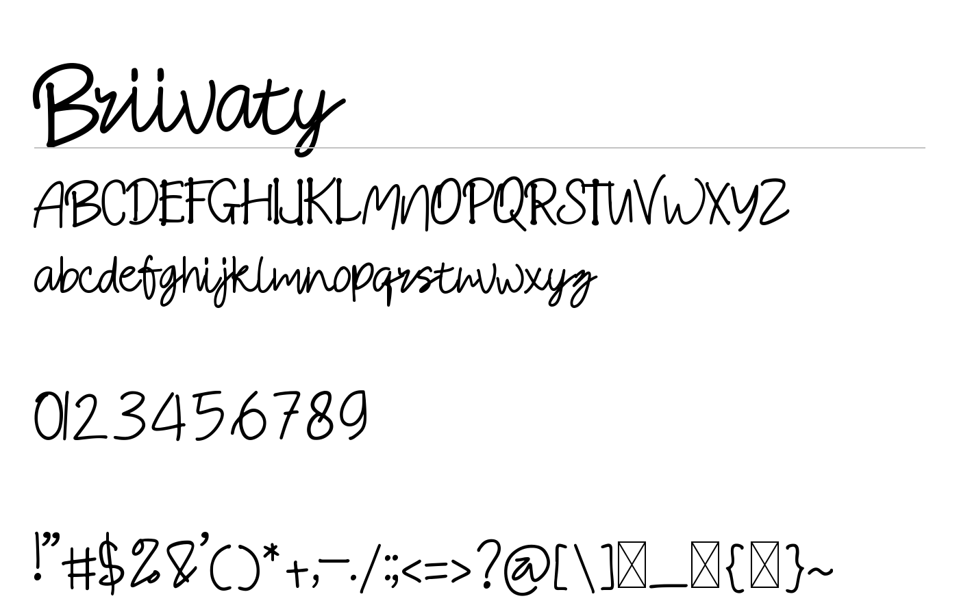 Briivaty Font preview