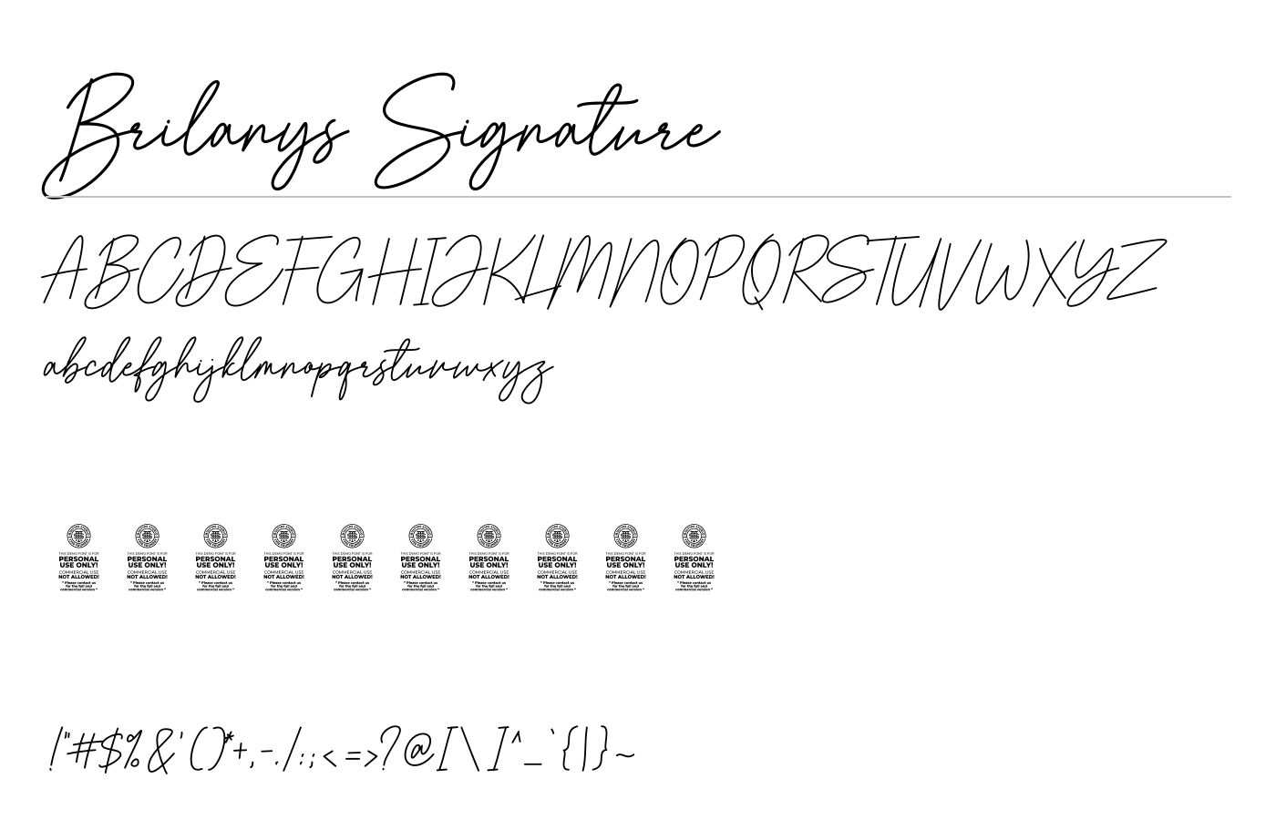 Brilanys Signature Font preview