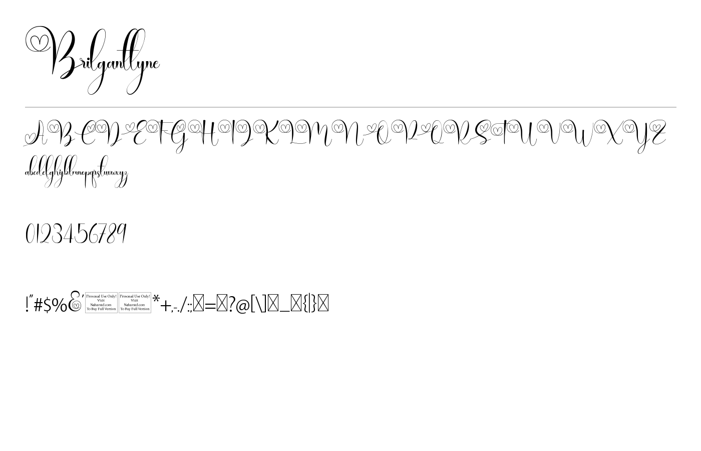 Brilganttyne Font preview