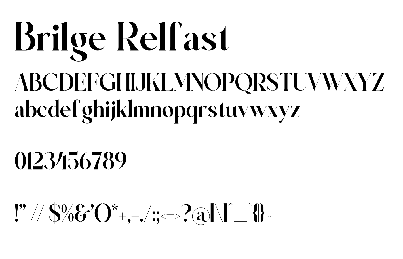 Brilge Relfast Font preview