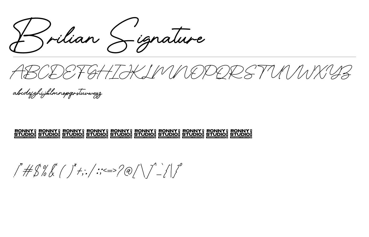 Brilian Signature Font preview